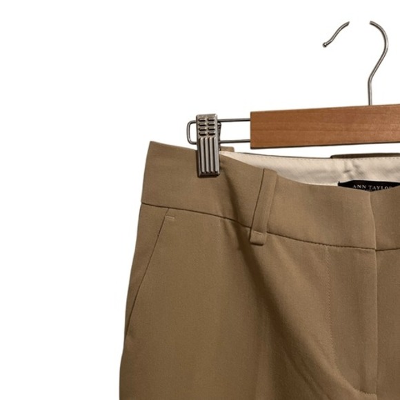 Ann Taylor Signature Fit Trouser Leg Pants Khaki Tan Size 0 Dress Pants Business - Picture 3 of 6